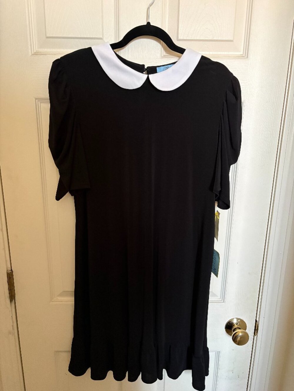 CeCe Collared Crepe Shift Dress in Black Size XL (NWT)